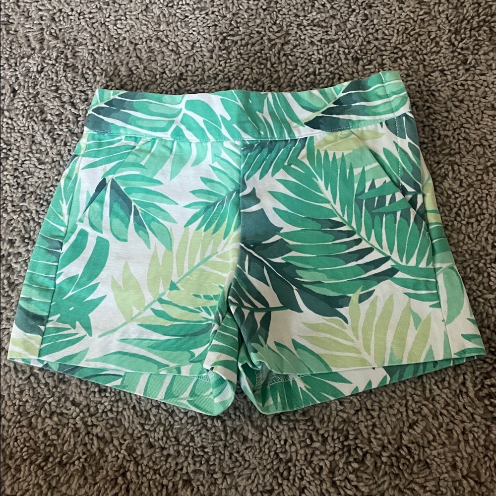 Janie and Jack Green Leaf Pattern Shorts